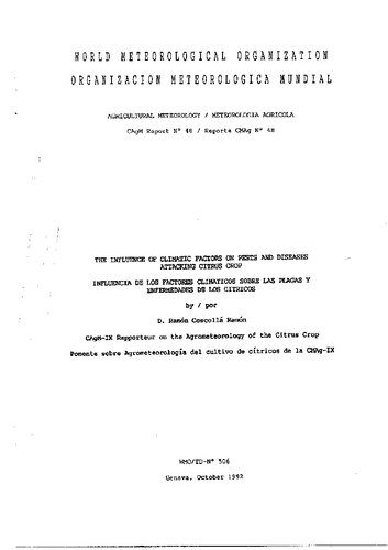 ﻿تأثیر عوامل آب و هوایی بر آفات و بیماری های حمله کننده به مرکبات