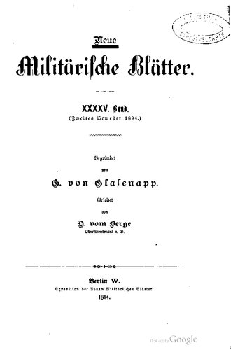 ﻿مقالات نظامی جدید / نیمسال دوم 1894