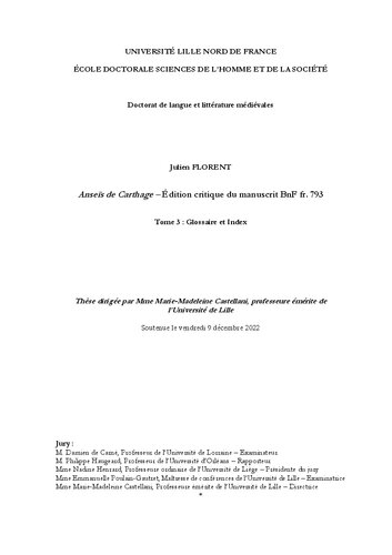 ﻿Anseïs de Carthage - نسخه انتقادی نسخه خطی BnF fr. 793