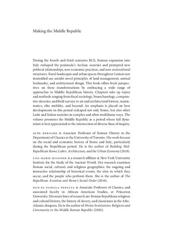 ﻿ساختن جمهوری میانه: رویکردهای جدید به روم و ایتالیا، حدود 400-200 ق.م.