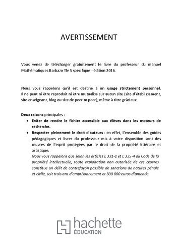 ﻿ریاضیات Barbazo Tle S خاص - کتاب معلم - ویرایش. 2016