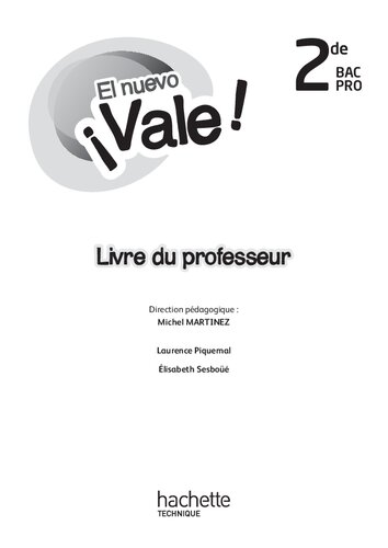 ﻿El nuevo ¡Vale! 2de Bac Pro - کتاب معلم - ویرایش 2014