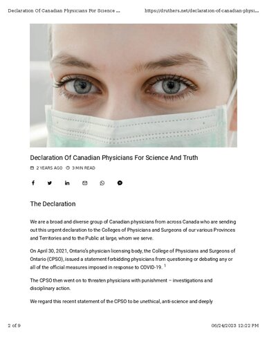 ﻿کانادا: اعلامیه پزشکان کانادایی