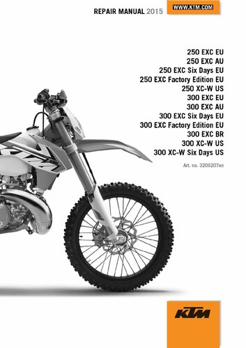 ﻿راهنمای تعمیر KTM 250-300 EXC XC-W 2015