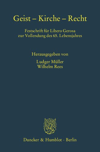 ﻿روح - کلیسا - قانون: Festschrift برای لیبرو گروسا به مناسبت شصت و پنجمین سال زندگی اش