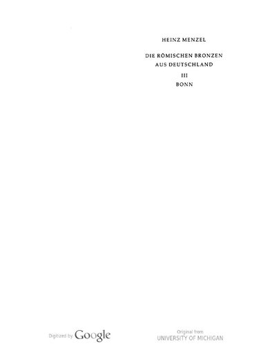 ﻿برنز روم از آلمان. جلد سوم: بن. متن