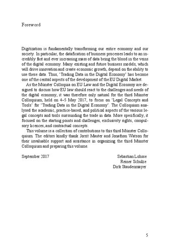 ﻿داده های تجاری در اقتصاد دیجیتال: مفاهیم و ابزارهای حقوقی: کنفرانس مونستر در مورد قانون اتحادیه اروپا و اقتصاد دیجیتال III