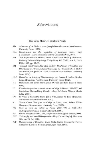 ﻿پدیدارشناسی، نهاد و تاریخ: نوشته‌های پس از مرلوپونتی دوم