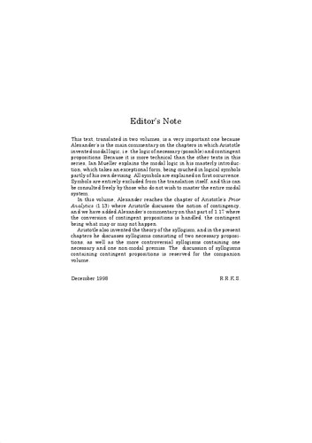 ﻿Alexander of Aphrodisias: On Aristotle Prior Analytics: 1.8-13 (با 1.17، 36b35-37a31)