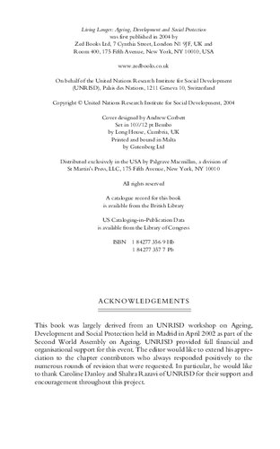 ﻿زندگی طولانی تر: پیری، توسعه و حفاظت اجتماعی
