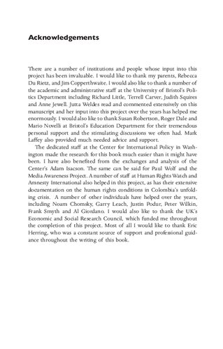 ﻿جنگ دیگر آمریکا: ایجاد وحشت در کلمبیا