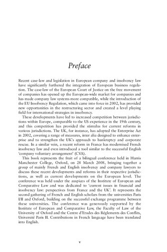 ﻿مسائل جاری در حقوق مالی و ورشکستگی اروپا: دیدگاه های فرانسه و بریتانیا