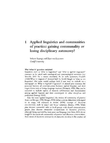 ﻿زبانشناسی کاربردی و جوامع عملی: BAAL جلد 18