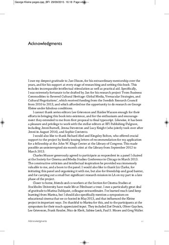 ﻿جورج کلاین و سینمای آمریکا: تجارت فیلم و فرهنگ فیلم در عصر صامت