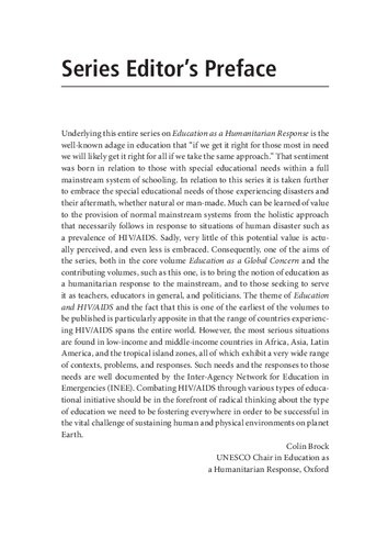 ﻿آموزش و اچ آی وی/ایدز: آموزش به عنوان یک پاسخ بشردوستانه