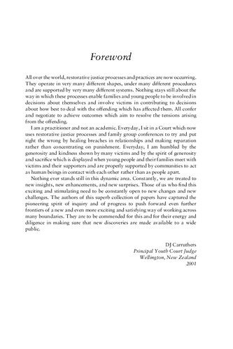 ﻿عدالت ترمیمی برای نوجوانان: کنفرانس، میانجیگری و محافل