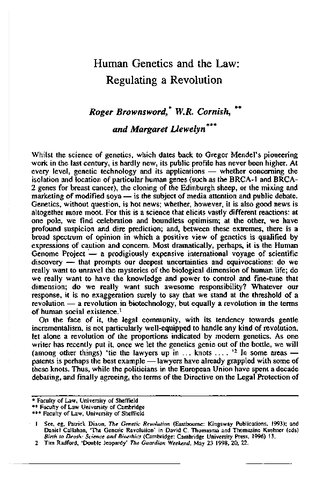 ﻿قانون و ژنتیک انسانی: تنظیم یک انقلاب