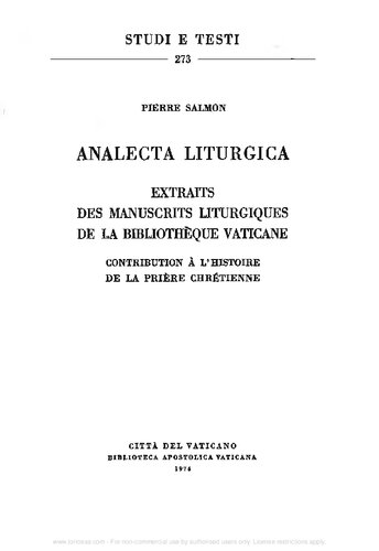 ﻿Analecta liturgica. گزیده هایی از نسخه های خطی مذهبی کتابخانه واتیکان