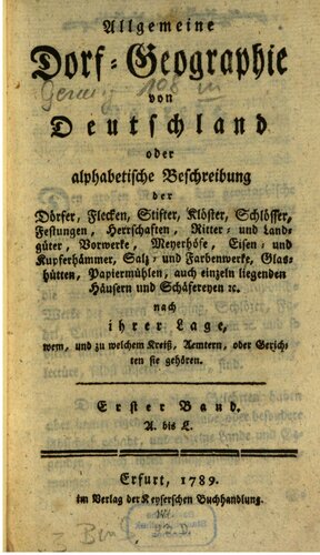 ﻿جغرافیای عمومی روستای آلمان یا شرح الفبایی روستاها، نقاط، قلم ها، ...