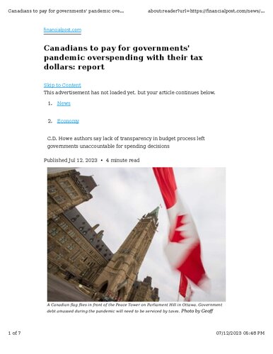 ﻿کانادایی ها هزینه دولت را از طریق مالیات، در پمپ بنزین، در فروشگاه مواد غذایی ... یعنی ... در همه جا می پردازند.