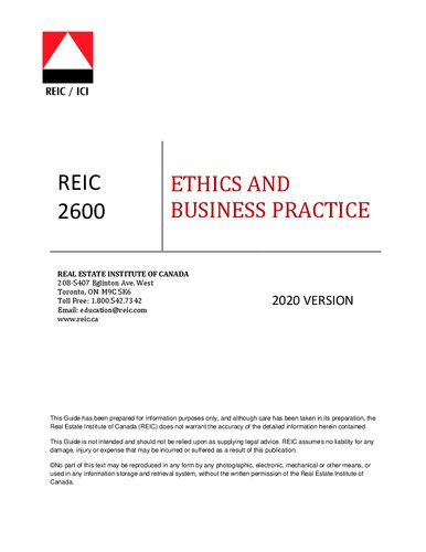 ﻿اخلاق و تمرین تجاری - REIC2600