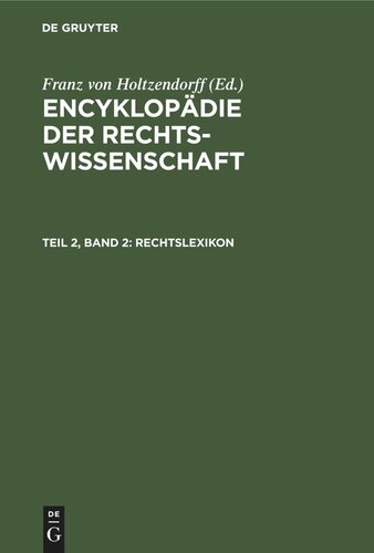 ﻿دائر ycl المعارف قانون: قسمت 2 ، جلد 2 rechtslexikon