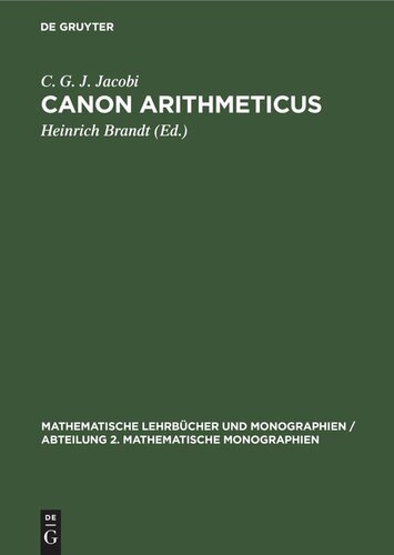 ﻿Canon Arithmeticus