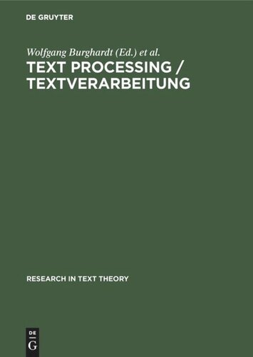 ﻿پردازش متن / Textverarbeitung: مقالات در تجزیه و تحلیل متن و شرح متن / Beiträge zur Textanalyse und Textbeschreibung