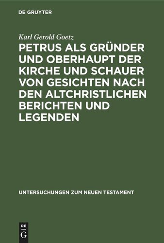 ﻿پیتر به عنوان بنیانگذار و رئیس کلیسا و بارانی از رویاها بر اساس گزارش ها و افسانه های اولیه مسیحی