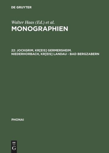 ﻿مونوگراف ها: 22 Jockgrim, Kreis Germersheim. نیدرهورباخ، ناحیه لاندو - باد برگزابرن