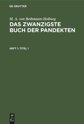 ﻿کتاب بیستم Pandekte: شماره 1 عنوان 1