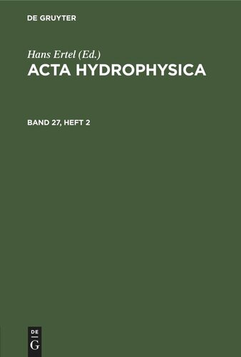 ﻿Acta Hydrofysica: دوره 27 ، شماره 2