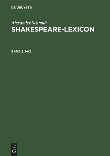 ﻿Shakespeare-Lexicon: Band 2 M–Z