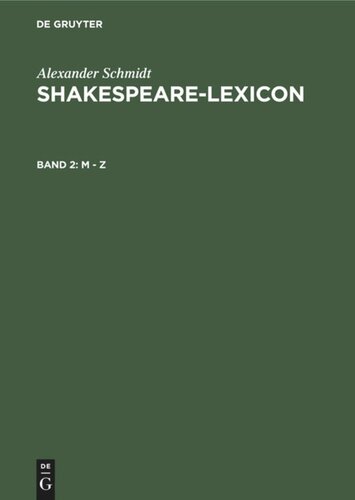 ﻿Shakespeare-Lexicon: Band 2 M - Z