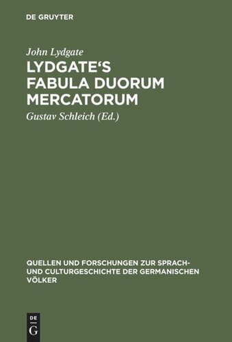 ﻿Lydgate's Fabula duorum mercatorum: از املاک پروفسور دکتر J. Zupitza. طبق تمام نسخه های خطی