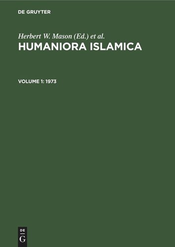 ﻿Humaniora Islamaa: دوره 1 1973