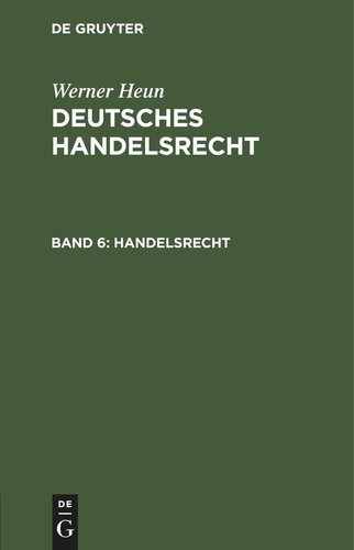 ﻿حقوق تجارت آلمان: جلد 6 قانون تجارت