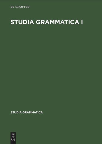 ﻿Studia grammatica I