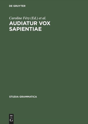 ﻿Audiatur Vox Sapientiae: A Festschrift برای Arnim von Stechow
