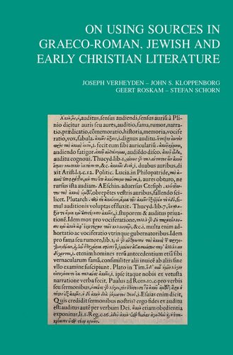﻿درباره استفاده از منابع در ادبیات یونانی-رومی، یهودی و مسیحی اولیه (Bibliotheca Ephemeridum Theologicarum Lovaniensium، 327)
