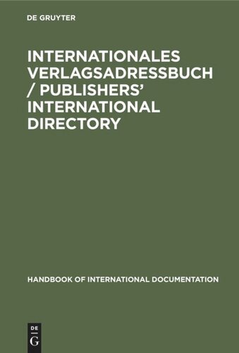 ﻿جلد 7، Internationales Verlagsadreßbuch / فهرست بین المللی ناشران