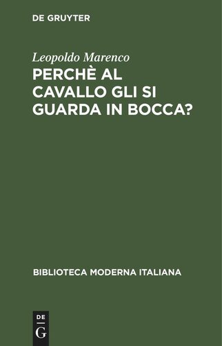 ﻿Perchè al cavallo gli si guarda in bocca?: Commedia in tre atti