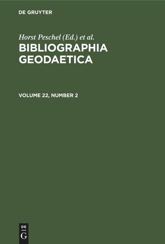 ﻿Bibliographia Geodaetica: جلد 22، شماره 2