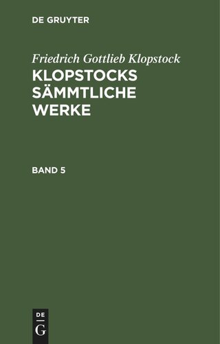 ﻿همه آثار Klopstock: جلد 5