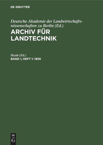 ﻿بایگانی برای فناوری کشاورزی: ​​دوره 1 ، شماره 1 1959