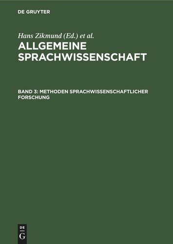 ﻿زبان شناسی عمومی: جلد 3 روش های تحقیق زبانی