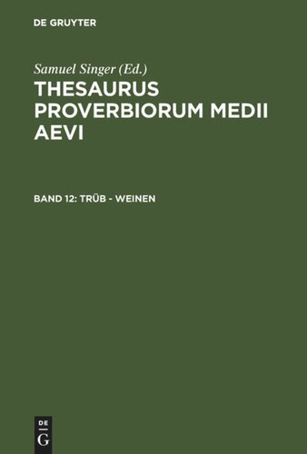 ﻿Thesaurus proverbiorum medii aevi: جلد 12 ابری - گریه