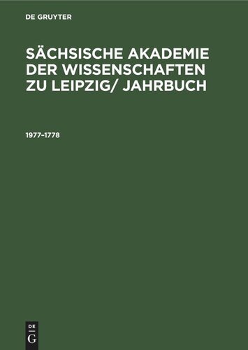 ﻿آکادمی علوم ساکسون در لایپزیگ/ سالنامه: 1977-1978