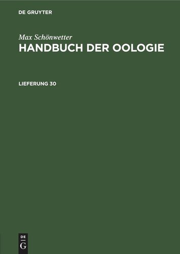 ﻿Handbook of Oology: Delivery 30