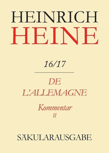 ﻿نسخه سکولار هاینریش هاینه: VOLUME 16/17 K2 De l'Allemagne. نظر دهید. قسمت دوم